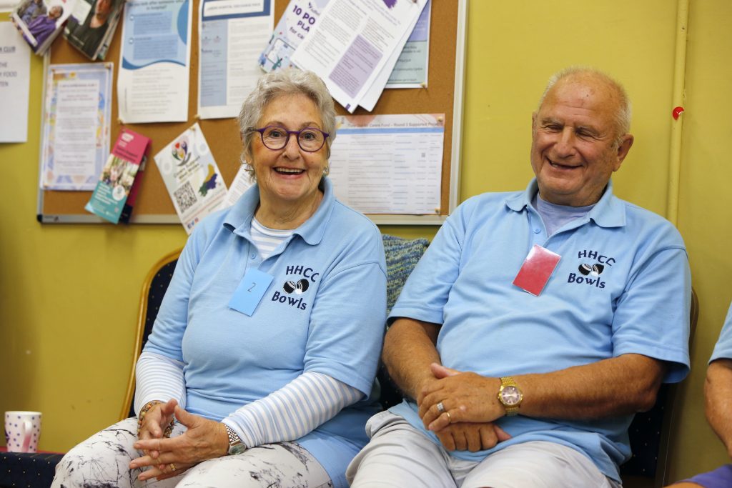 Nora Wieschede and Trevor Harwood, members of the Stroke Survivors bowling group at Hubberston and Hakin Community Centre, Milford Haven