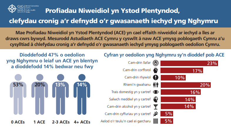 Diagram showing chronic diseas and health service use in Wales